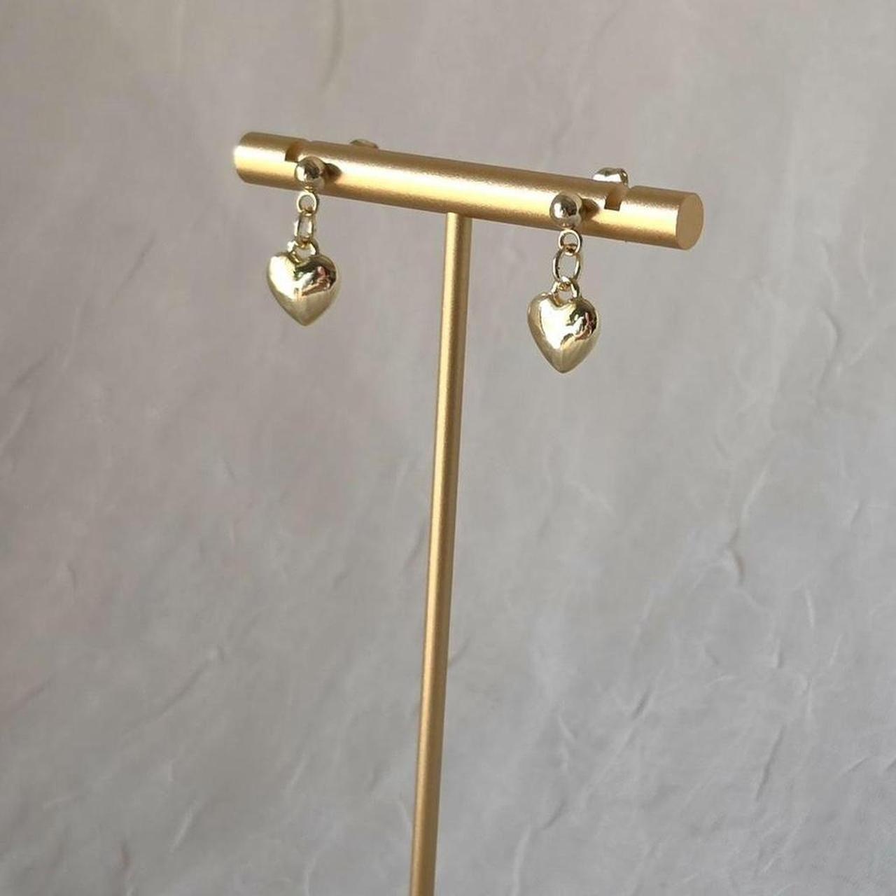 Gold Heart Stud Earrings – Handmade 18k Gold Plated Dainty Everyday Jewelry