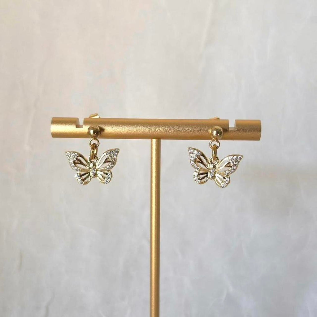 Gold Butterfly Dainty Stud Earrings- Handmade 18k Gold Plated