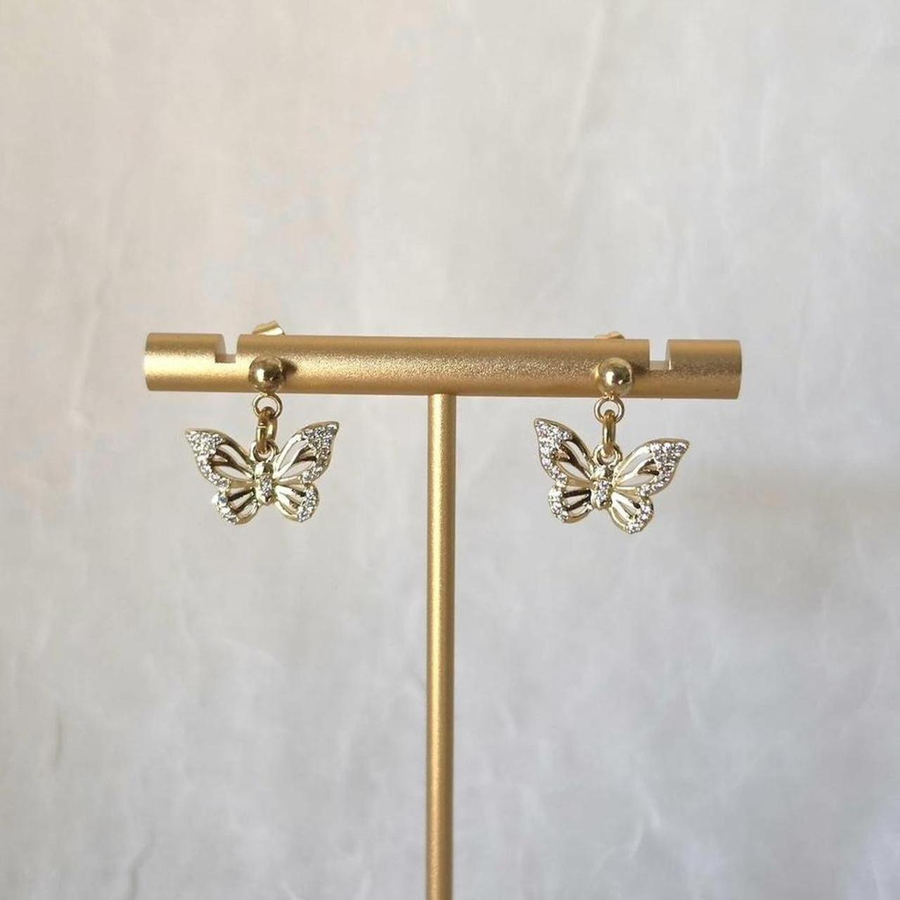 Gold Butterfly Dainty Stud Earrings- Handmade 18k Gold Plated