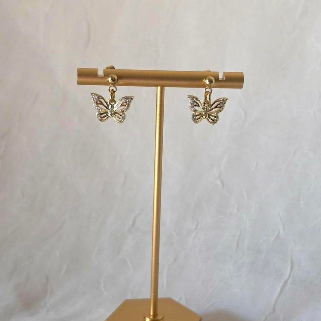 Gold Butterfly Dainty Stud Earrings- Handmade 18k Gold Plated