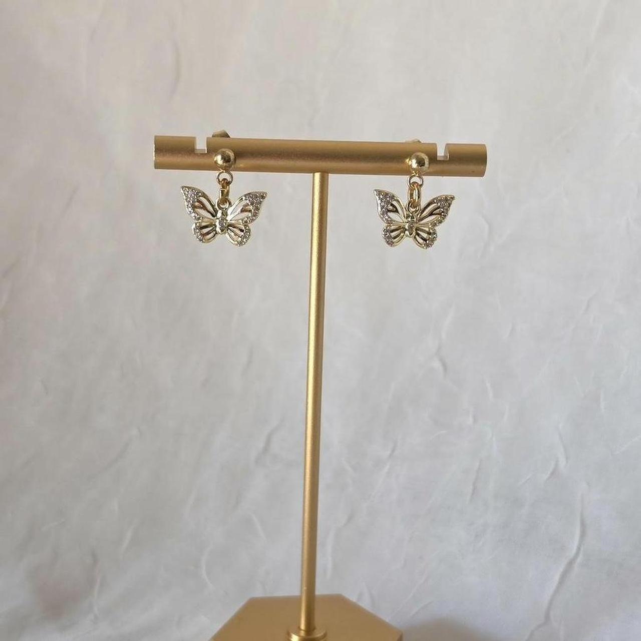 Gold Butterfly Dainty Stud Earrings- Handmade 18k Gold Plated