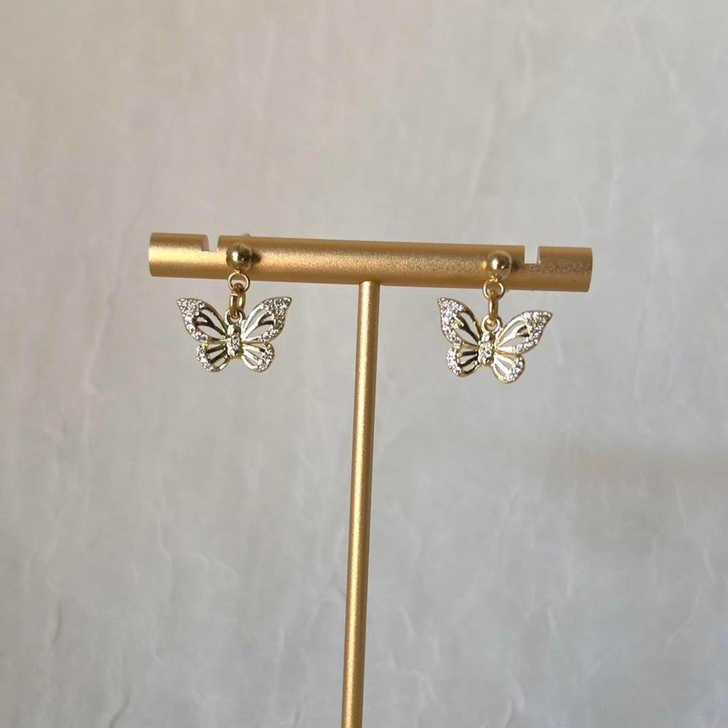 Gold Butterfly Dainty Stud Earrings- Handmade 18k Gold Plated