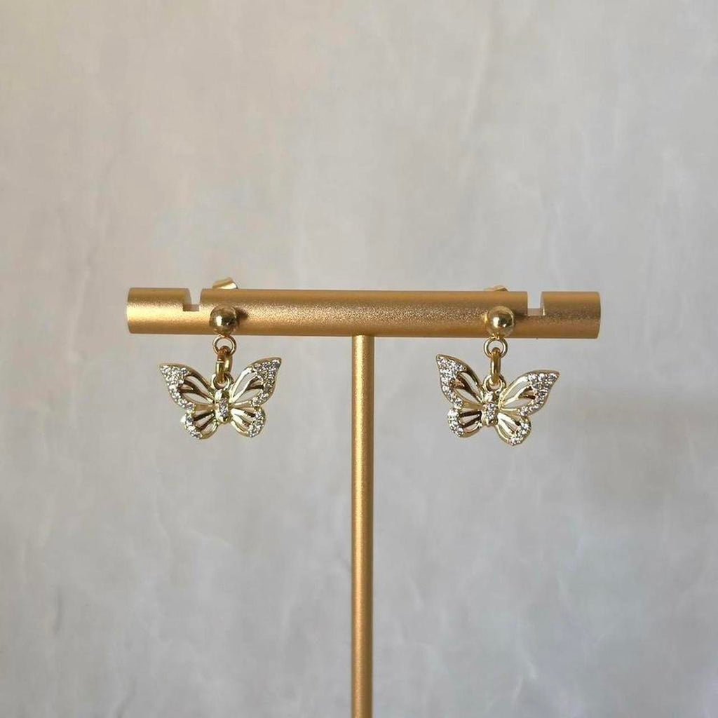 Gold Butterfly Dainty Stud Earrings- Handmade 18k Gold Plated