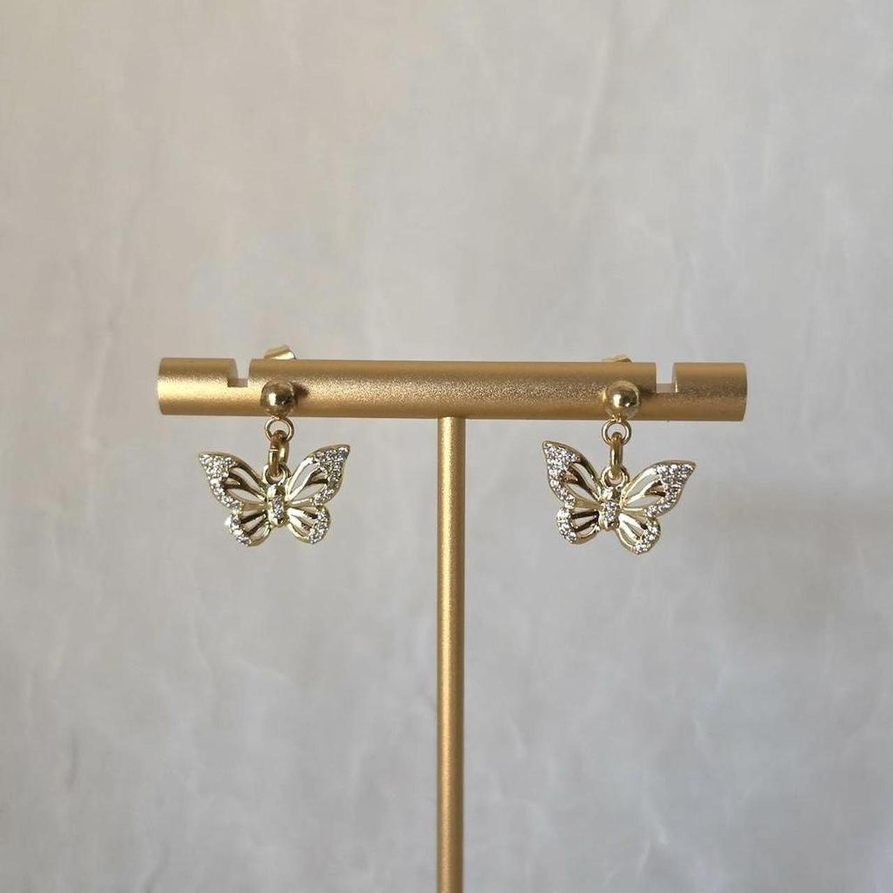 Gold Butterfly Dainty Stud Earrings- Handmade 18k Gold Plated
