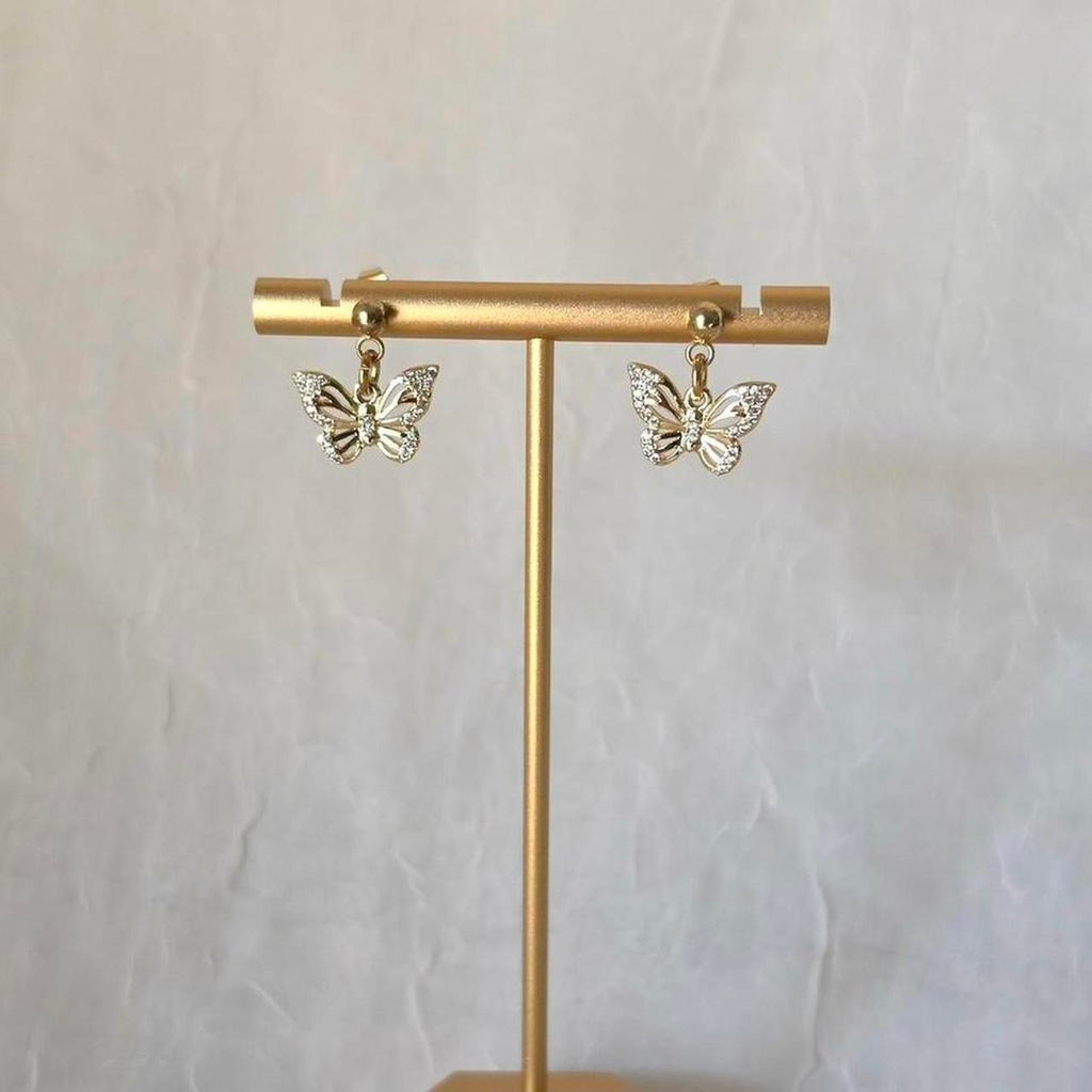 Gold Butterfly Dainty Stud Earrings- Handmade 18k Gold Plated