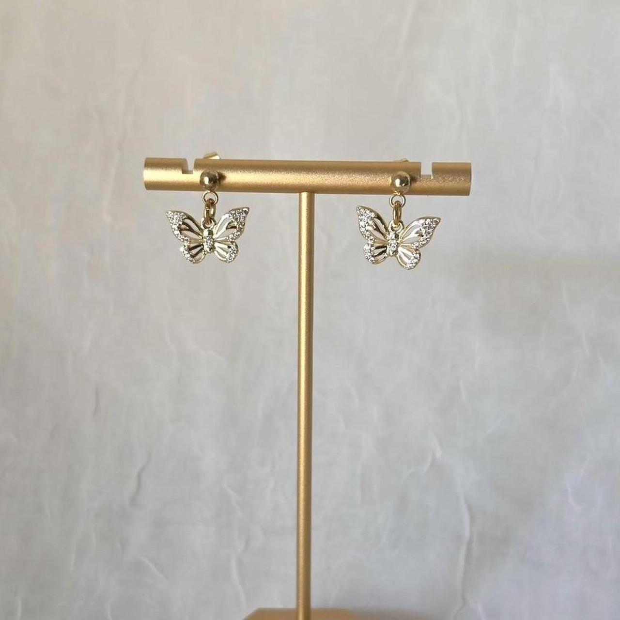 Gold Butterfly Dainty Stud Earrings- Handmade 18k Gold Plated