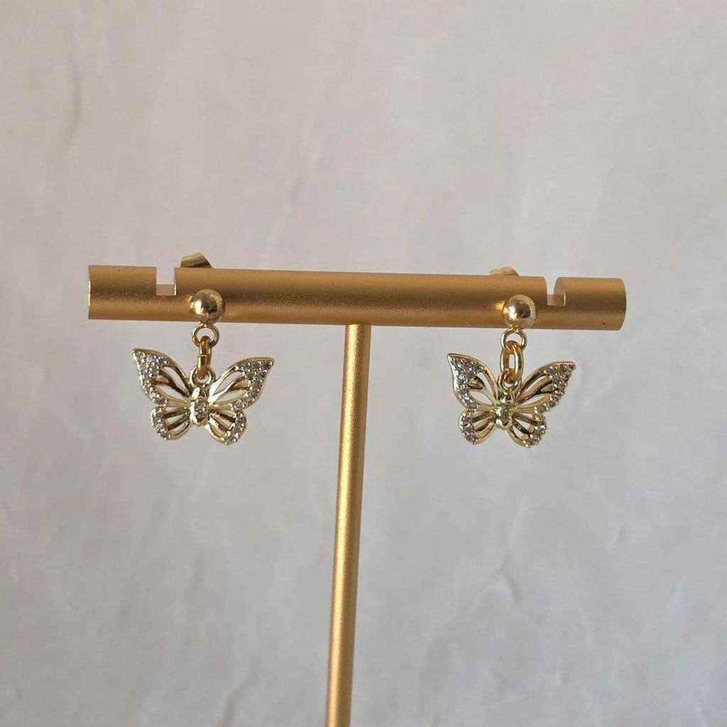 Gold Butterfly Dainty Stud Earrings- Handmade 18k Gold Plated