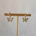 Gold Butterfly Dainty Stud Earrings- Handmade 18k Gold Plated