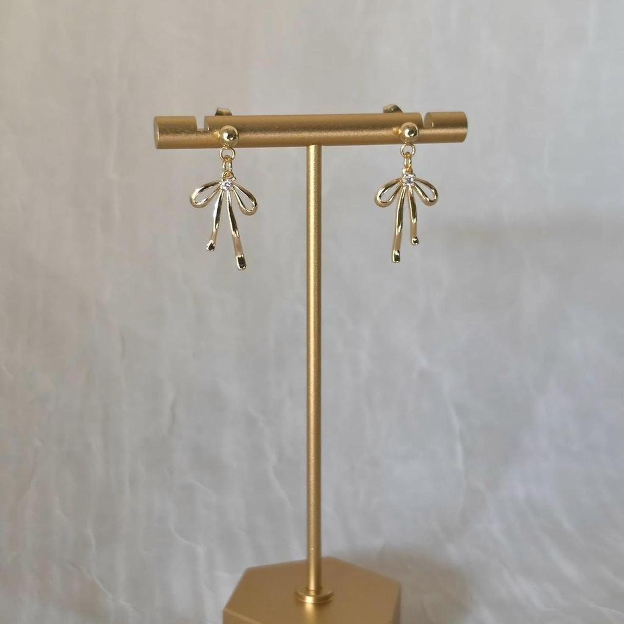 Gold Bow Stud Earrings – Handmade 18k Gold Plated with Cubic Zirconia | Dainty Gift Jewelry