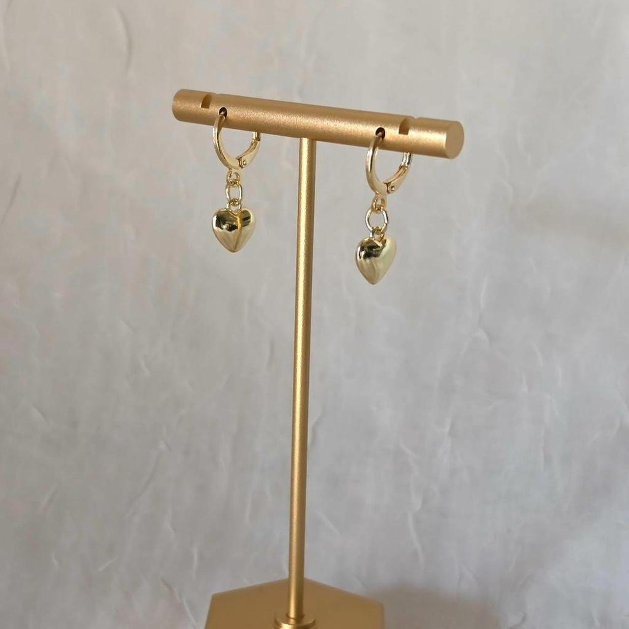 Gold Heart Huggie Earrings – Handmade 18k Gold Plated Dainty Everyday Jewelry