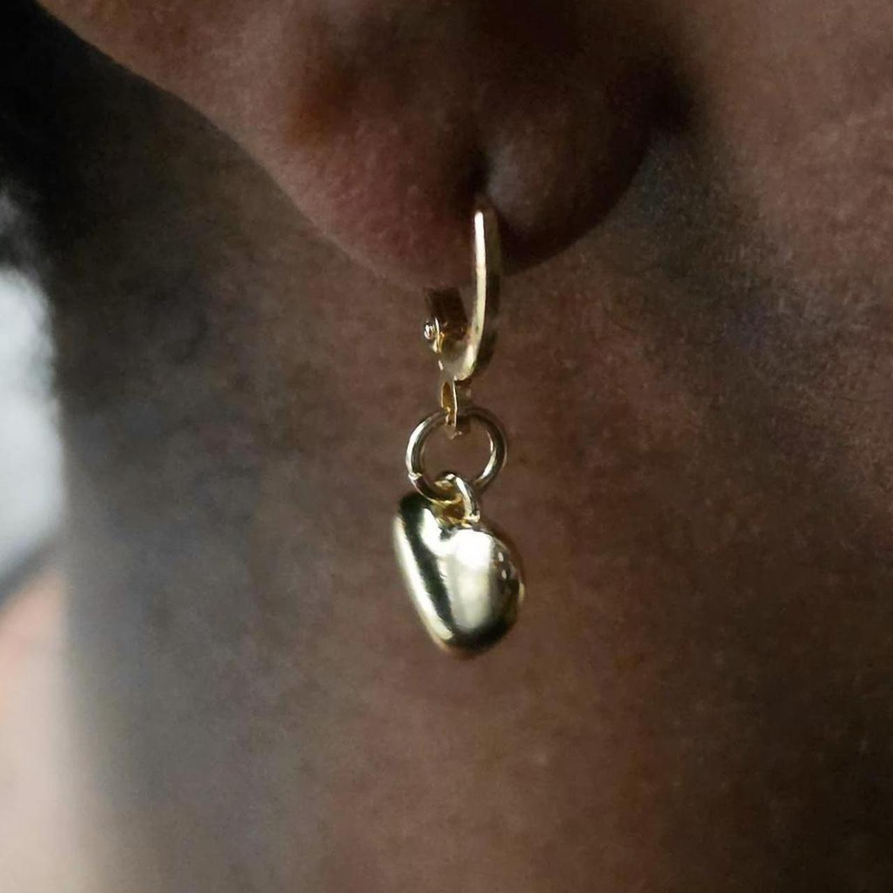 Gold Heart Huggie Earrings – Handmade 18k Gold Plated Dainty Everyday Jewelry