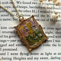 The Ethereal Garden Pressed Flower Resin Necklace – Handmade Vintage Bezel Pendant with Gold Flakes